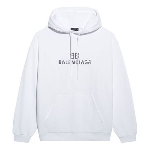 Balenciaga Pixel Logo-print Drawstring Hoodie
