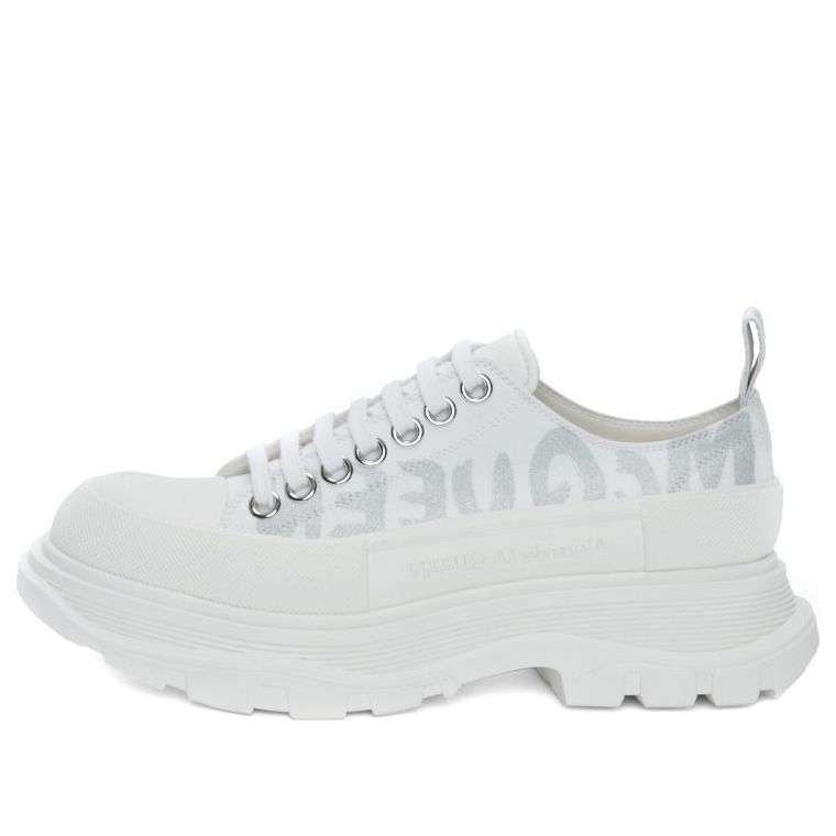 Alexander Mcqueen (wmns)  Tread Slick Low Lace Up Canvas Graffiti 'white Grey'
