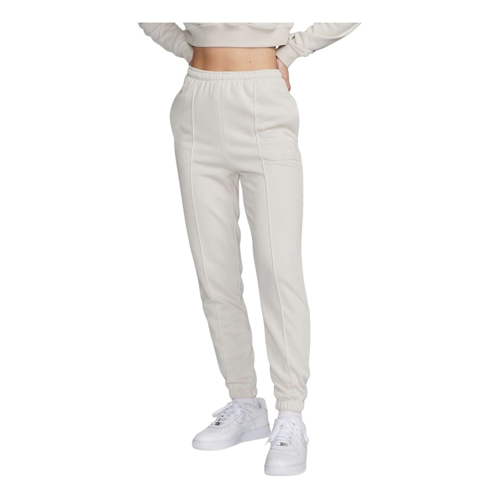 Nike (wmns) Sportswear Chill Terry Slim High Waisted French Terry Sweatpants Asia Sizing 'light Orew In White