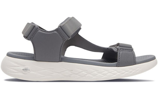 Skechers On-The-Go 600 Non-Slip Velcro Sports Gray Sandals 55366- - KICKS