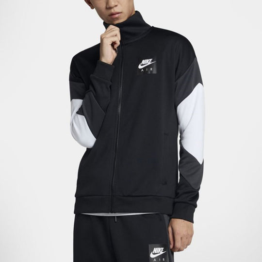 Nike Air Casual Sports Stand Collar Long Sleeves Jacket Black AJ5321-0 ...