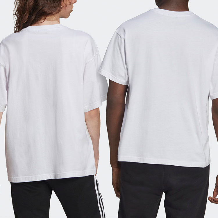 Adidas Originals Love Unites Tre Casual Breathable Fabric Multi-color Logo Sport Short Sleeve White