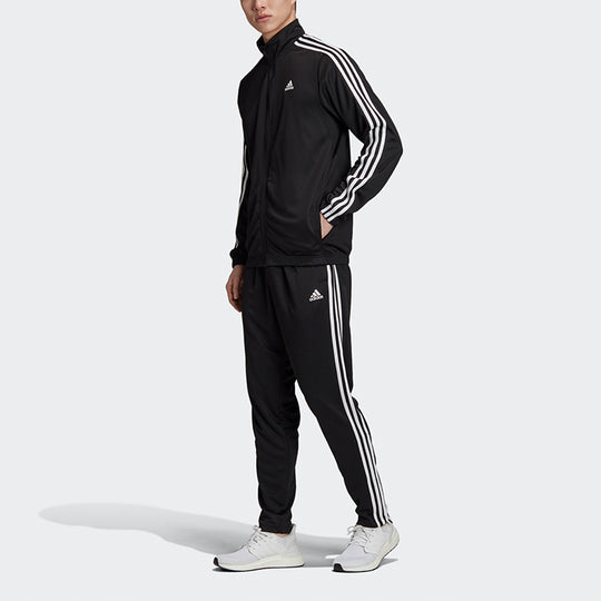 adidas Athletics Logo Print Knit Casual Sports Suit Men's Black FS4323 ...