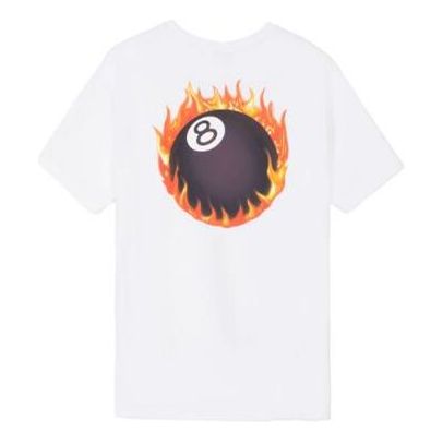 Stussy Fireball Tee Printing Short Sleeve Unisex White 1904225