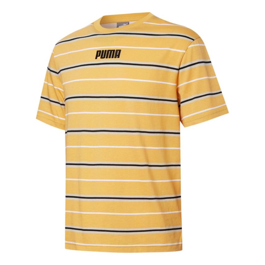 Puma Modern Basics Advanced Tee Sports Short Sleeve Yellow In Yellow
