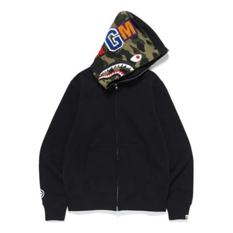 BAPE blue camo x black shark full zip hoodie A Bathing Ape Size S