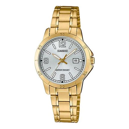 Casio Waterproof Stylish Analog Watch 'Gold White'