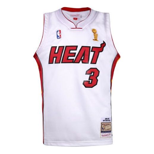 Mitchell & Ness 2005/06 Nba Finals Dwyane Wade Miami Heat "white" Jersey In White