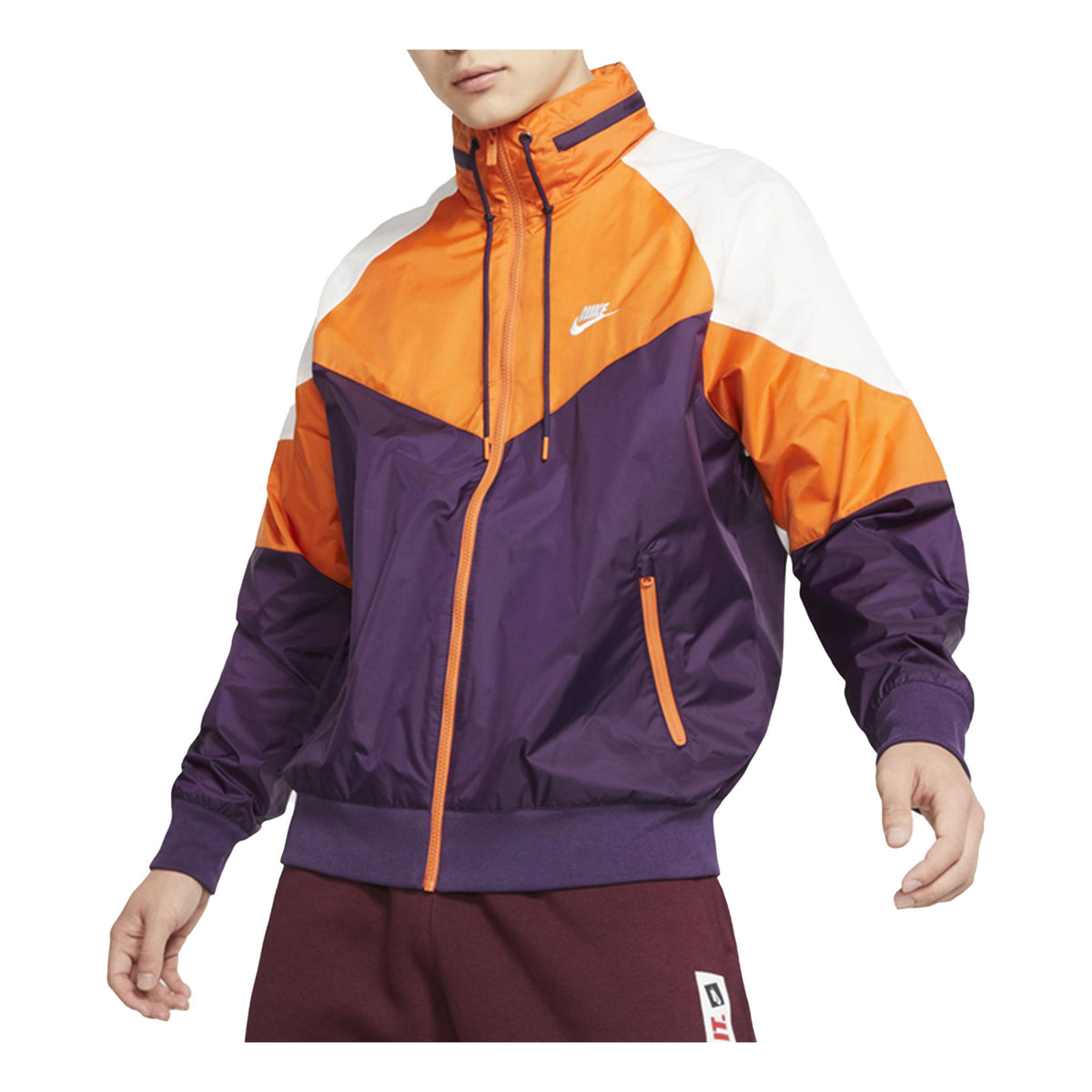Splicing Athleisure Sports Jacket Orange Purple Orangepurp - KICKS CREW