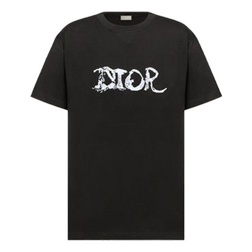 Men's DIOR x PETER DOIG Crossover FW21 Logo Embroidered Round Neck ...