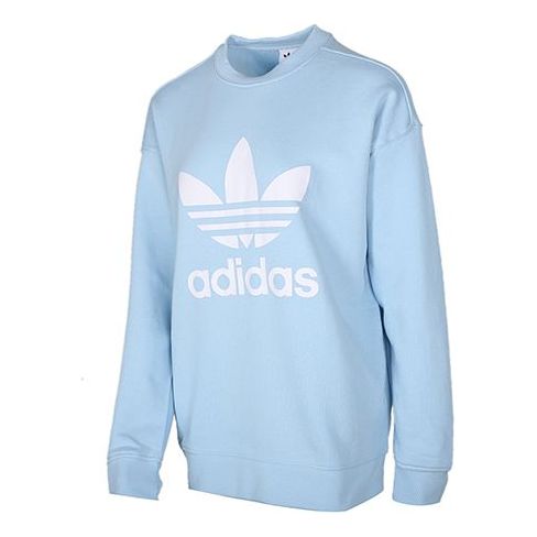 Women's adidas originals Printing Round Neck Sports Pink Blue Hoodie ...