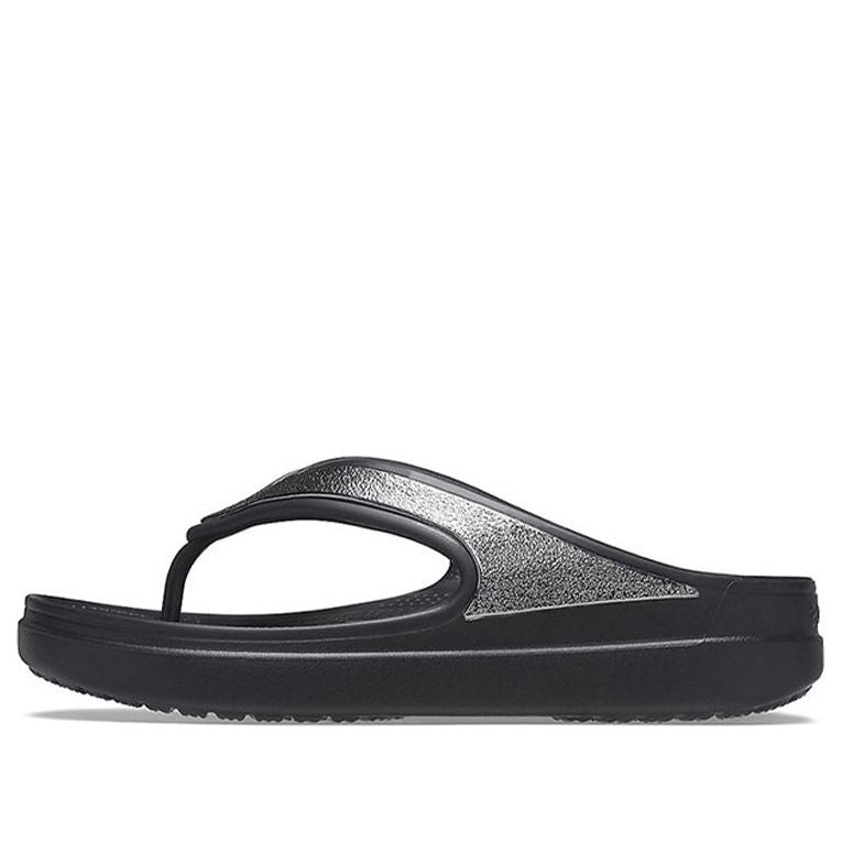 Women's Crocs Thick Sole Black Slippers 206919-001 KICKSCREW