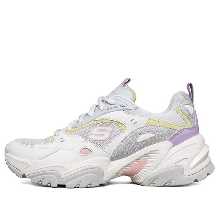 Skechers (wmns) Stamina V2 Low Running Shoes Gs White/purple In Multi