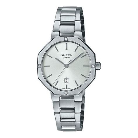 Casio Sheen Analog Octagonal Watch 'Silver White'