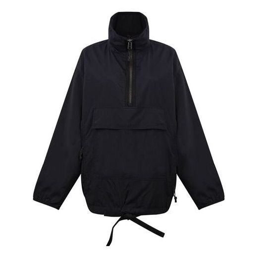 To Be Defined Levis Stand Collar Half Zipper Jacket Black