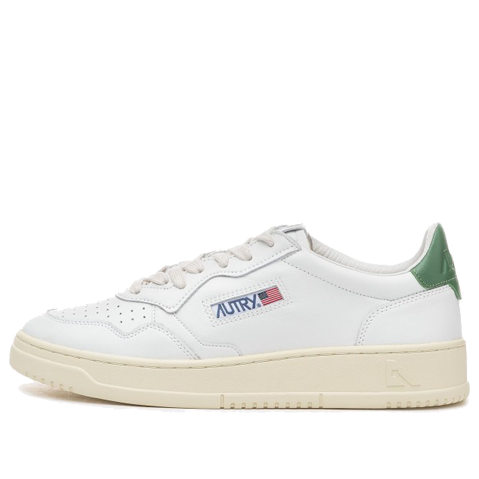 Autry Medalist Low Leather 'White Green' AULM-LL20 - KICKS CREW