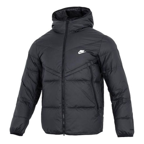 Nike Big Swoosh Fur Jacket 'Black' - FB7664-010