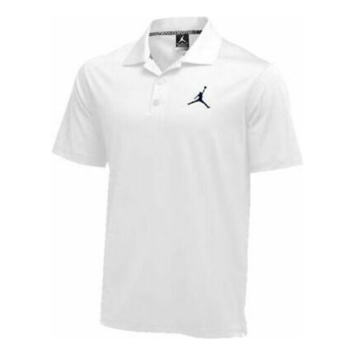 Air Jordan Jumpman Black Flying Man Logo Short Sleeve polo White 86585