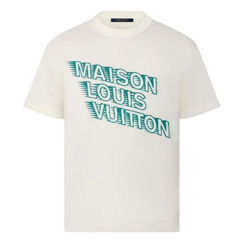 Men's Louis Vuitton Logo Printing Round Neck Short Sleeve Black 1A8GV6 US L