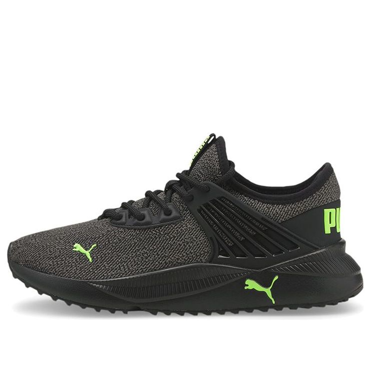 Puma Pacer Future Knit Low-Top Running Shoes Black/Green 380603-03 ...