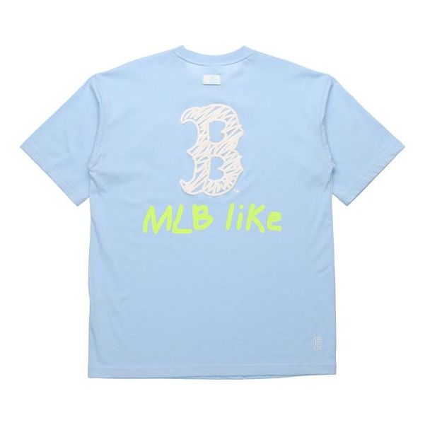 MLB Boston Red Sox Loose Short Sleeve Unisex Sky Blue