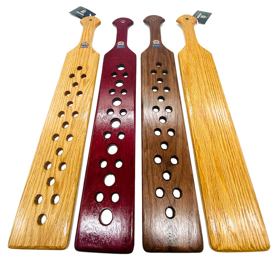 Spanking Paddle in Walnut Wood with Three Holes - Premium BDSM Toys