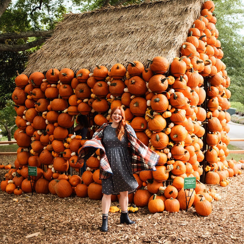 fall flannel cape vest autumn fashion outfit inspiration pumpkin house hey mavens
