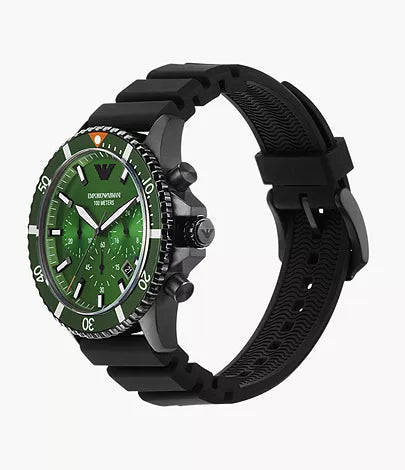– Men\'s Watches Men Armani The & Watch Chronograph Black CO Emporio Leather AR11498