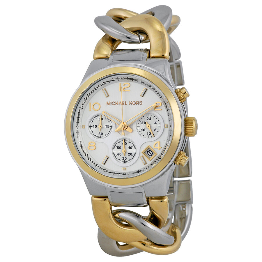 Michael Kors Twist Chain Chronograph White Dial Ladies Watch MK3199 – The  Watches Men & CO