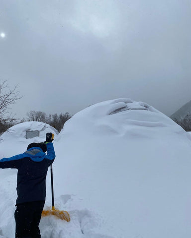 Geodesic dome in snow