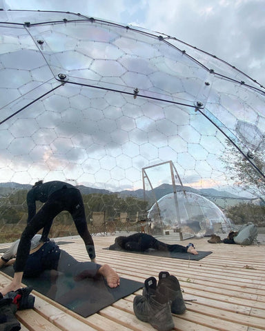 Yoga and meditation in a geodesic dome