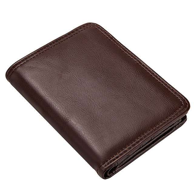 Short Men's Wallets Leather Small