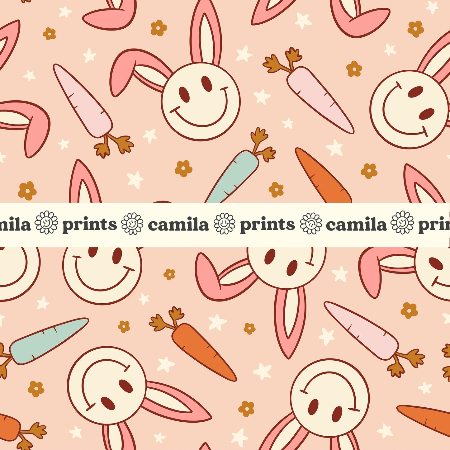 Easter Pattern Bunny Seamless Repeat Pattern for Fabric Sublimation