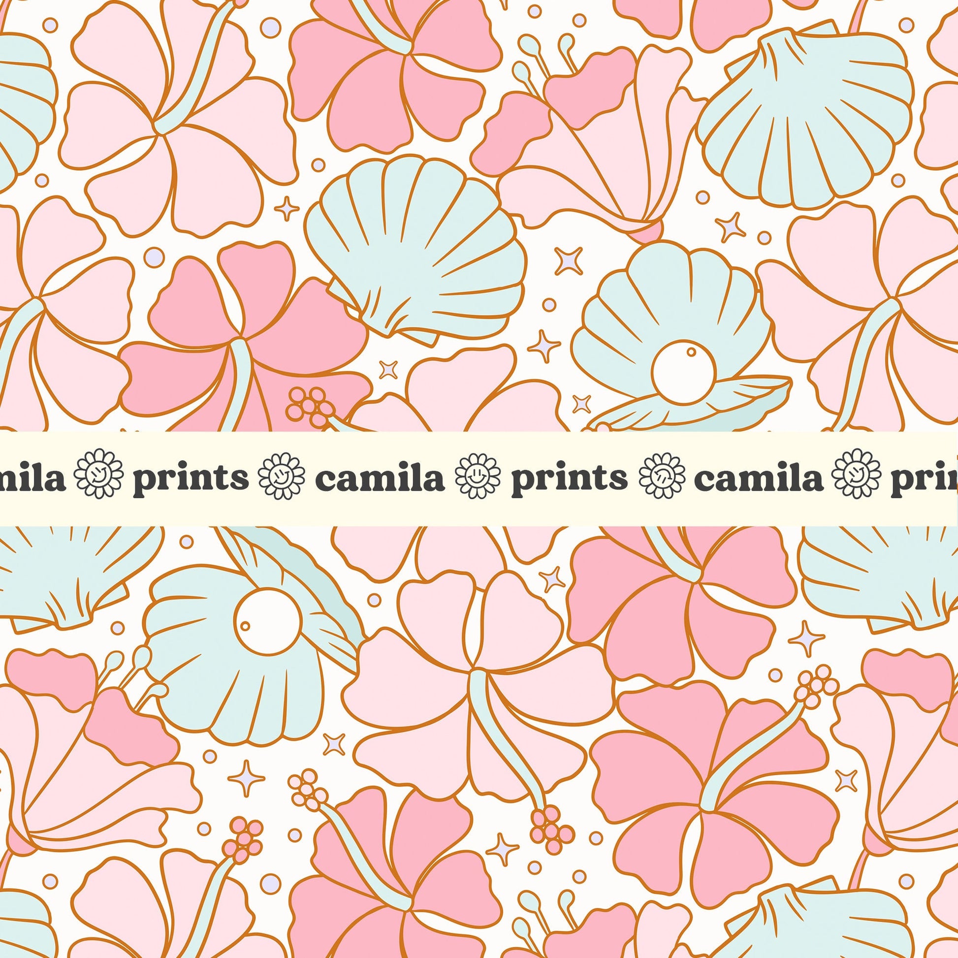 Summer Seamless File Mermaid Floral Pattern for Fabric Sublimation –  CamilaPrints