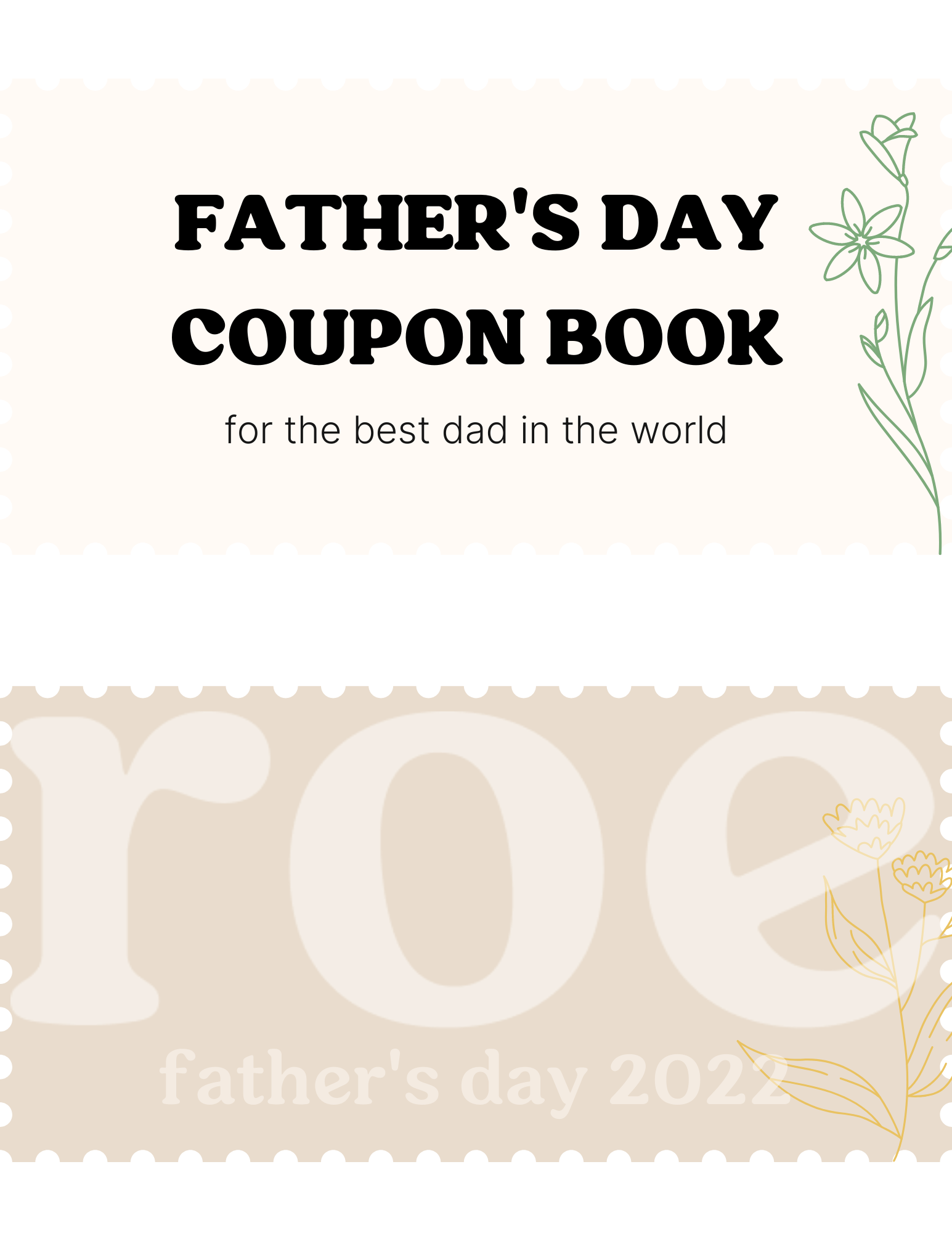 Free Father's Day gift ideas. Full coupon book for dad this fathers day 2022.