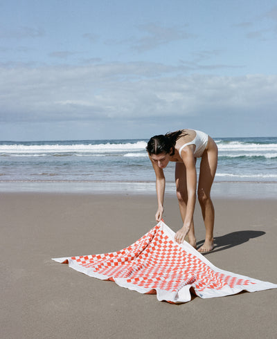 Seafolly Waffle Beach Towel Set - Sun Kissed Coral - 7 SOUTH