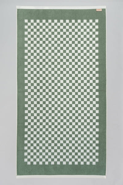 Green and White Checkered Towels