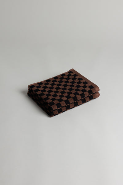 Baina Roman Pool Towel in Tabac/Noir Curated at Jake and Jones