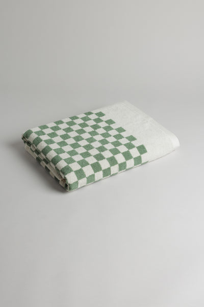 Green and White Checkered Towels