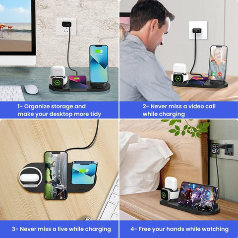 6 in 1 Multifunction Wireless Charging Stand