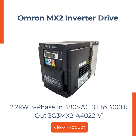 Omron MX2 Inverter Drive 2.2kW 3-Phase In 480VAC 0.1 to 400Hz Out 3G3MX2-A4022-V1