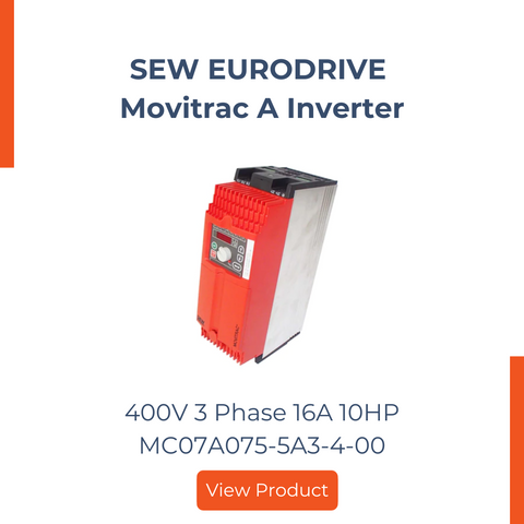 SEW EURODRIVE Movitrac A Inverter 400V 3 Phase 16A 10HP MC07A075-5A3-4-00