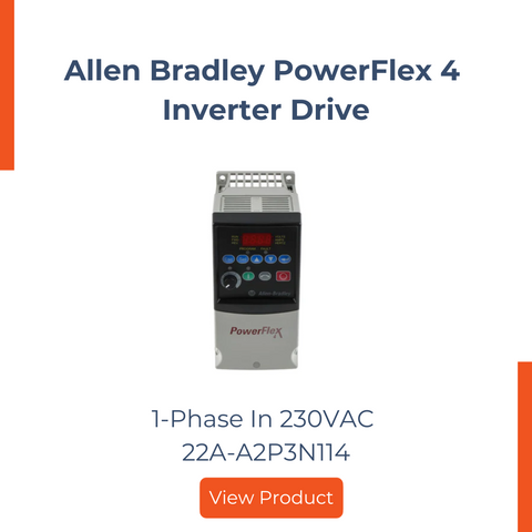 Allen Bradley PowerFlex 4 Inverter Drive 1-Phase In 230VAC 22A-A2P3N114