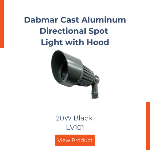 Dabmar Cast Aluminum Directional Spot Light with Hood 20W Black LV101