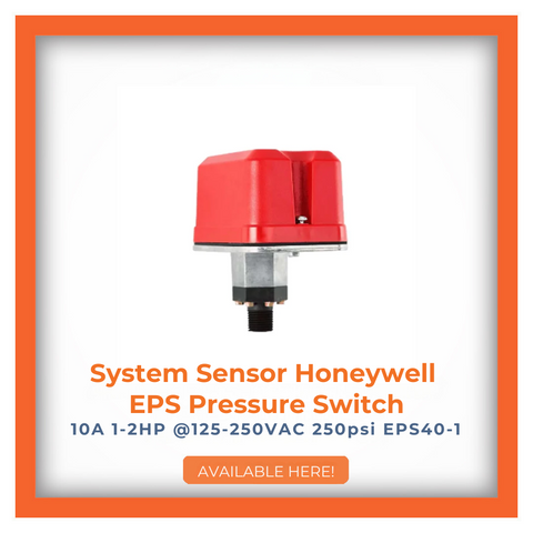 System Sensor Honeywell EPS Pressure Switch 10A 1-2HP @125-250VAC 250psi EPS40-1, ideal for precise pressure monitoring, available online.