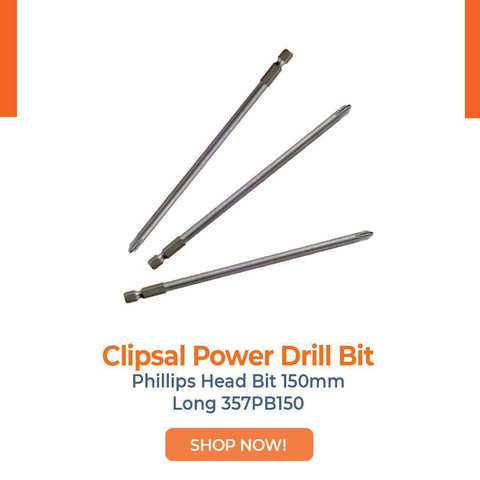 Clipsal Power Drill Bit Phillips Head Bit 150mm Long 357PB150