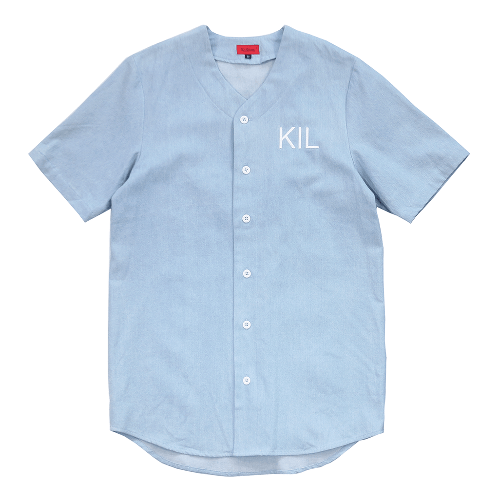 denim baseball jersey