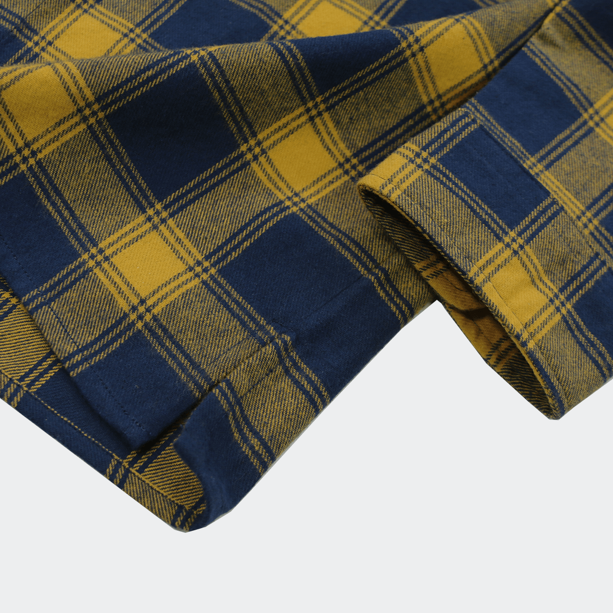 Figueroa Flannel Flat-Hem LS Buttonup - Yellow/Navy