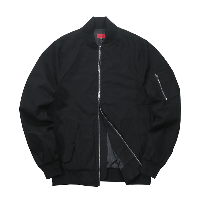 Twill MA-1 Bomber Jacket - Black