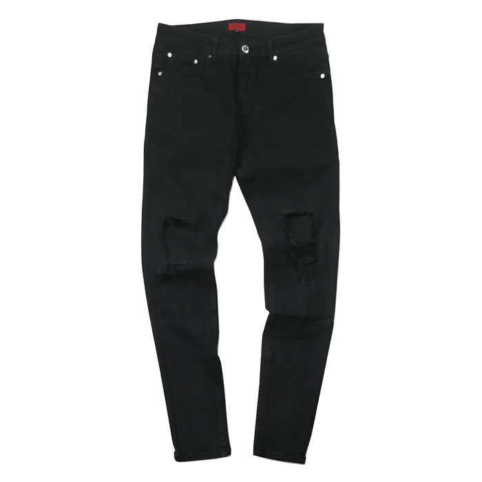 Destroyed Knee Rip Denim Jeans - Black (03.09.23 Release)